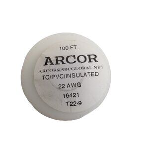 ARCOR 22 AWG Thermostat Wire 100 FT TC PVC Insulated Electrical HVAC White NEW